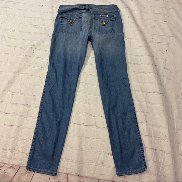 HUDSON “COLLIN SKINNY” Women's whiskered light faded Blue denim Jeans sz 29 GUC - Picture 3 of 16